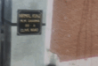 Sign on a wall, blurred image